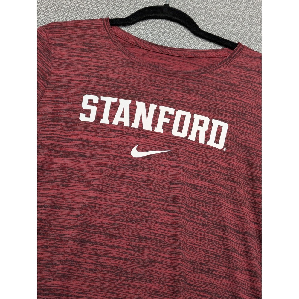 Stanford Cardinal Shirt Womens Medium Red NCAA Nike Dri Fit Short Sleeve